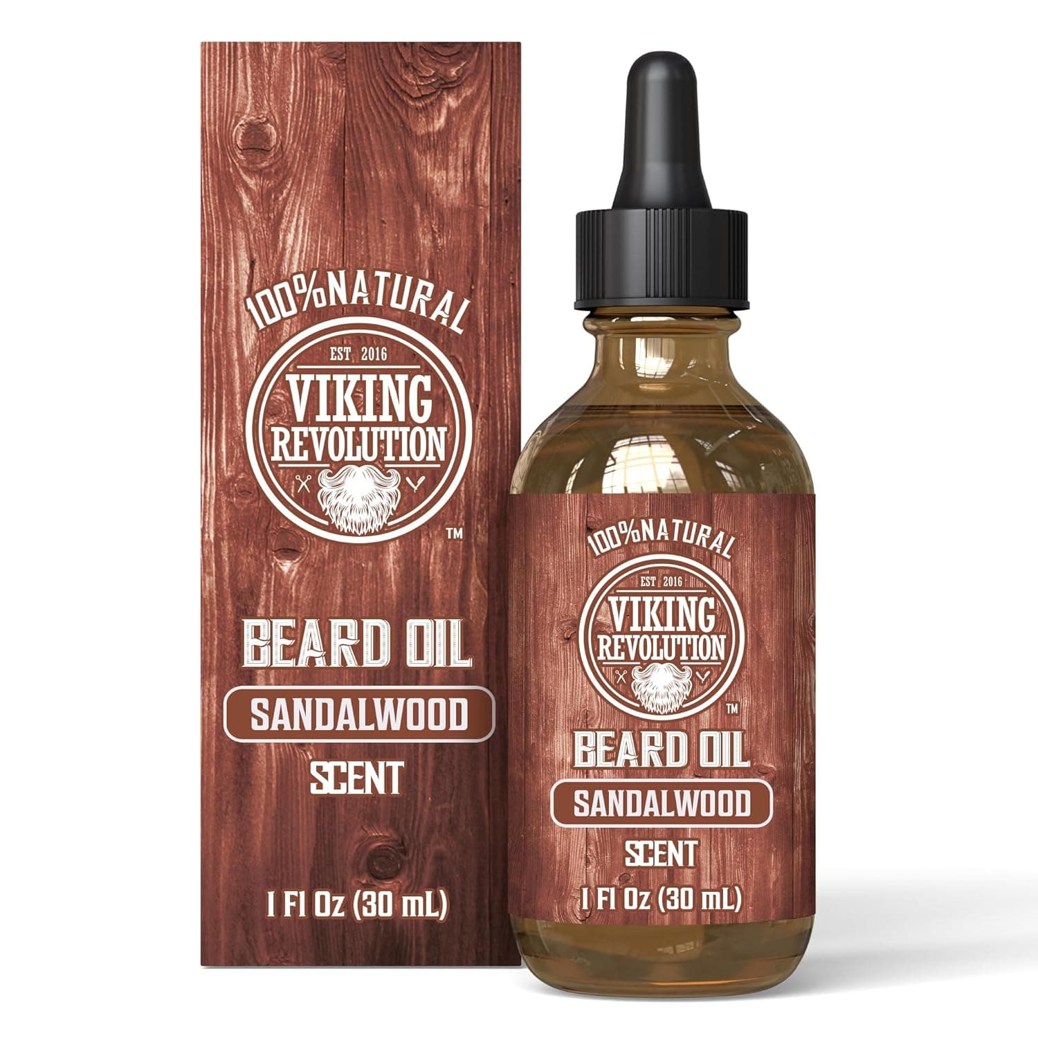 Viking Revolution Beard Oil, Sandalwood, 1 oz, seller photograph